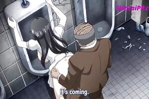 Hardcore Gangbang Sex In Public Bathroom - hentai -