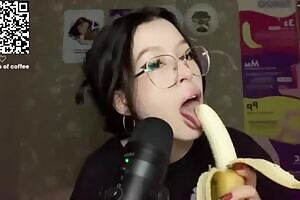 ASMR sucking a big fat banana
