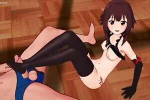 Megumin (Konosuba) puts on her bikini to fuck on the floor (adult version)