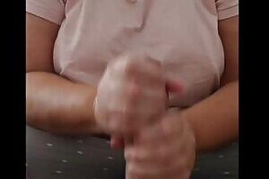 Stroking cock with both my hands - Amateur handjob