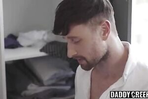 Daddy sucking young dick and bareback banging handsome twink