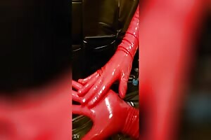 Today is it Red  Red Latex Gloves