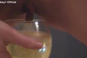 Angel Drinking her Pee eat cock and cum and Piss