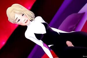 Spider Gwen wants to fuck wearing her suit in the love hotel (adult version)