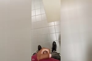 Stroking in the library bathroom 3