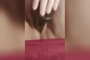 smashing my tight wet pussy with big toy close-up