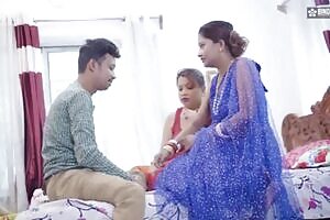 Desi Indian husband teaches you how to satisfy two desi wives at the same time ( Full Threesome Movie )