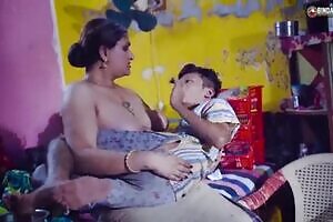 Desi Indian step Grandmother takes the rush of her son's dick in her mouth and teaches him to fuck