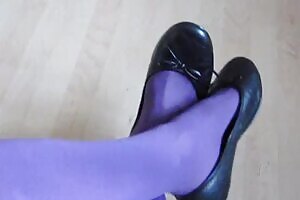 black leather sabrinas, dangling and shoeplay by Isabelle-Sandrine