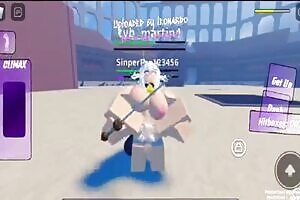 Roblox cow slut gets used repetitively by a white cock