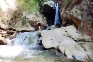Lilyan, a sexy Latina in the river, naked and very hot