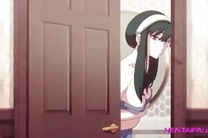 Young girl can't resist the young man's big cock and the two end up fucking in the bathroom | hentai porn