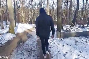 Quinn Way walk in forest and play with ass