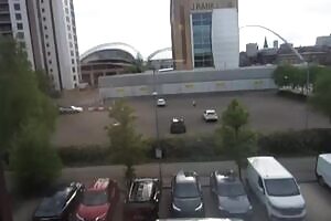 Show my dick in hotel window - UK - exhibitionist - the lady came back to look at me