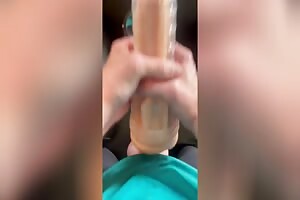 Cumshot hit back of chair