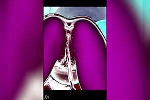 Closeup of pussy and anus while my girl pleasures herself with em electric toothbrush in purple negative