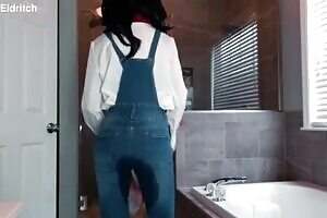 Mikasa Ackerman Wetting Her Jean Overalls & Panties