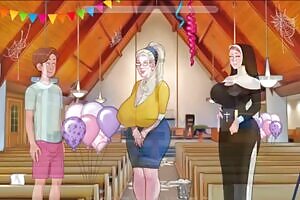 SexNote Cap 23 - the church nun sucks my cock and I fuck a milf in yoga class