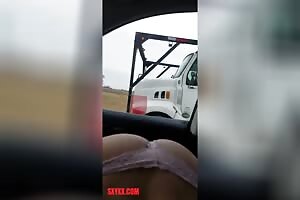 Caught giving road head. Now thats called good manners. Keep on Truckin. The things truck drivers have to deal with. Giving the truck driver a peak gif