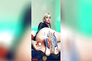 Blondelashes19 Eating A Marshmallow Out Of Her Beautiful Butthole