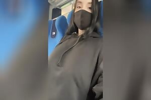 Big boobs in the train